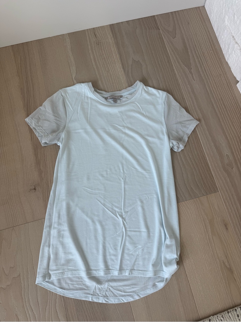 Athleta Light Pale Blue Short Sleeve Crew Neck Tee